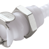 Schnellverschluss-Kupplungen NW 6,4 mm, Mutterteile, für Plattenmontage mit Schlauchtülle