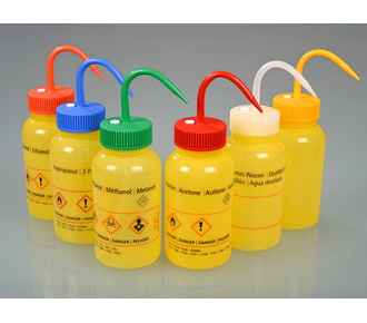 Safety wash bottle with venting valve