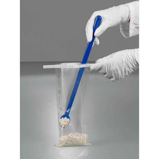 Matskedar, långt skaft, blå