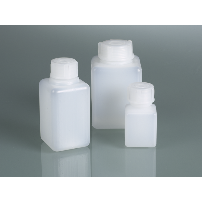 Square bottle, square base, narrow neck