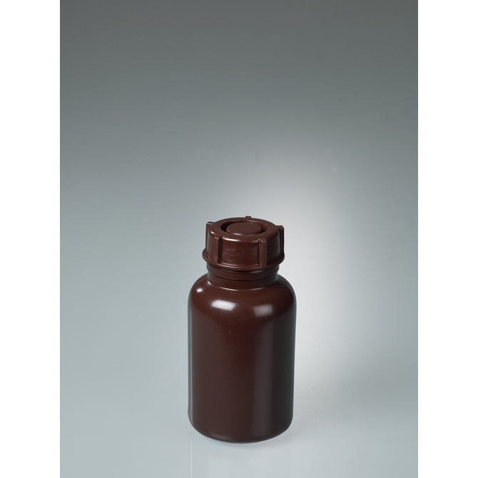 Botella de cuello ancho LDPE, marrón