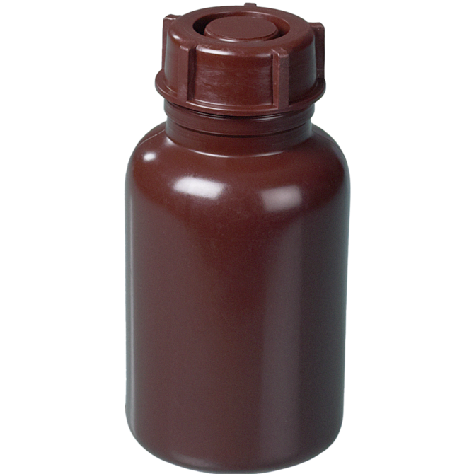 Botella de cuello ancho LDPE, marrón