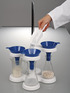 Blue disposable powder funnels, use with funnel frame