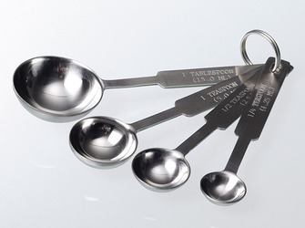 Stainless steel measuring spoons, set of four