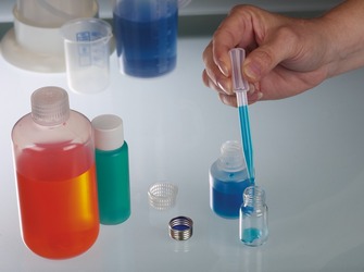Disposable pipettes in use