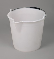 Industrial bucket with metal handle