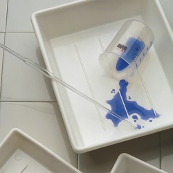 Laboratory trays, spill troughs