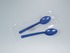 Spoon for foodstuffs, blue, packaged and unpackaged