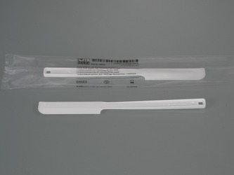 Couteau à palette pour échantillon blanc, jetable, conditionné et non conditionné