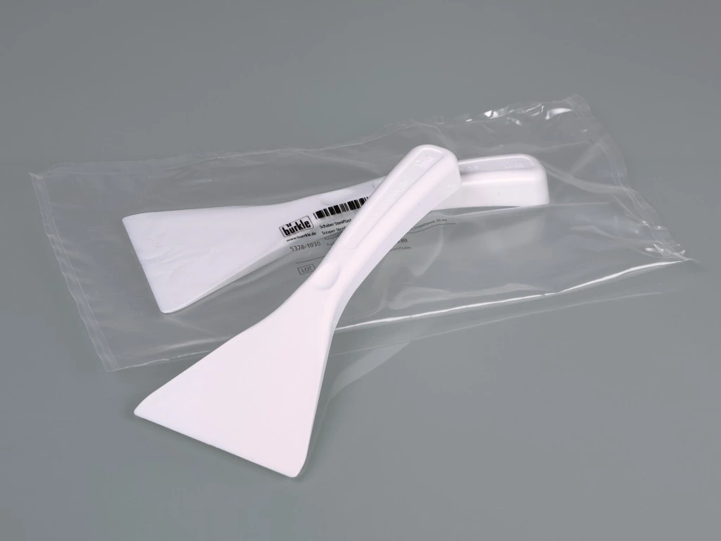 Burkle 5378-0030 Disposable plastic scraper, PS, white; 200 mm x 80 mm from  Cole-Parmer