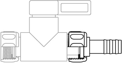 StopCock, dibujo 05, vista lateral de grifo con manguera