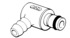 Schlauchkupplungen, Vollkunststoff (POM), NW 6,4 mm, Vaterteile, Winkelnippel mit Schlauchtüllen Zeichnung