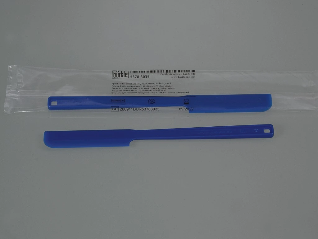 Food palette knife spatula, blue - Pumps, samplers, sampling systems,  laboratory equipment - Bürkle GmbH